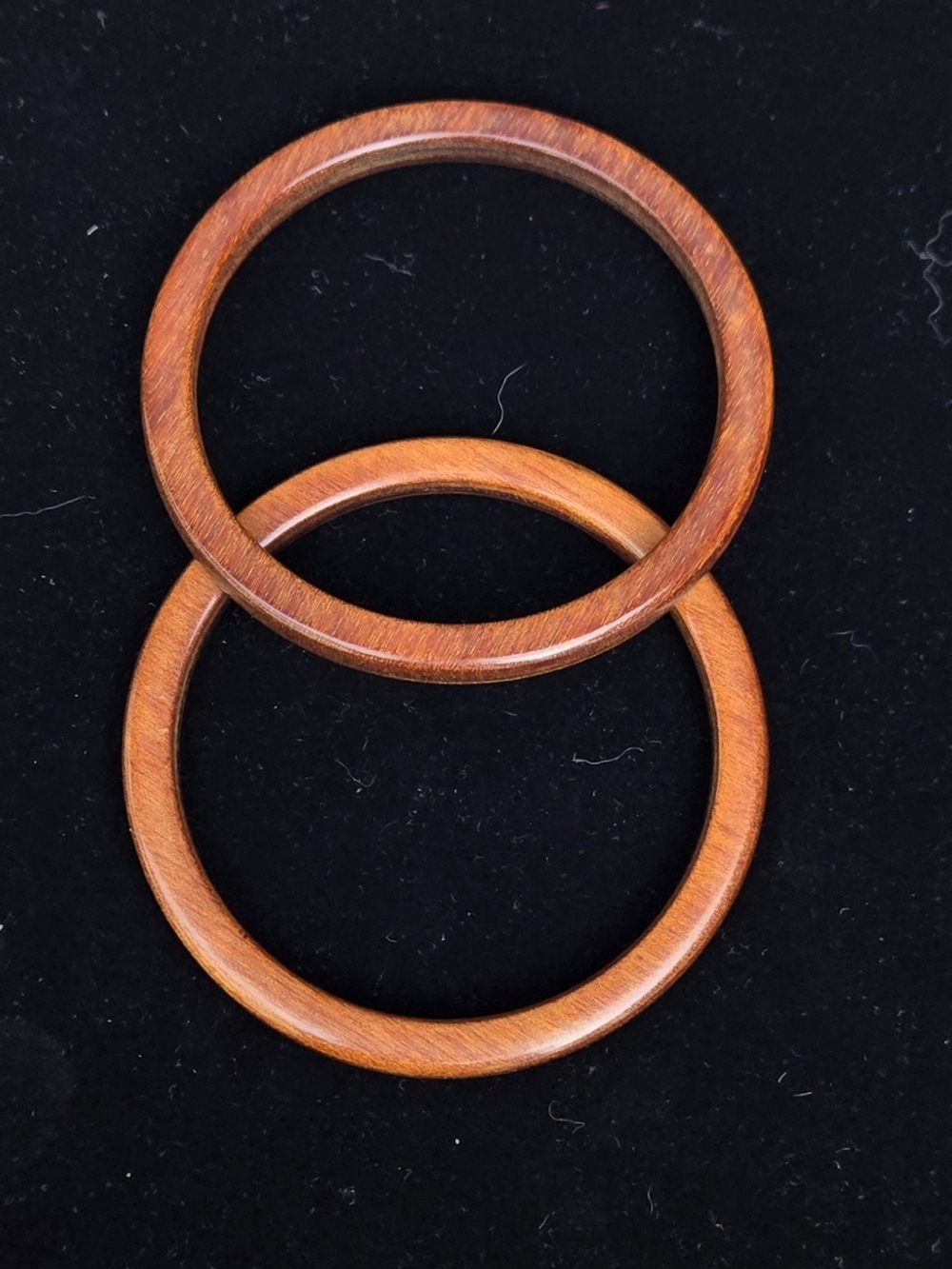 Brown Wooden Bangle Bracelets - Set of 2